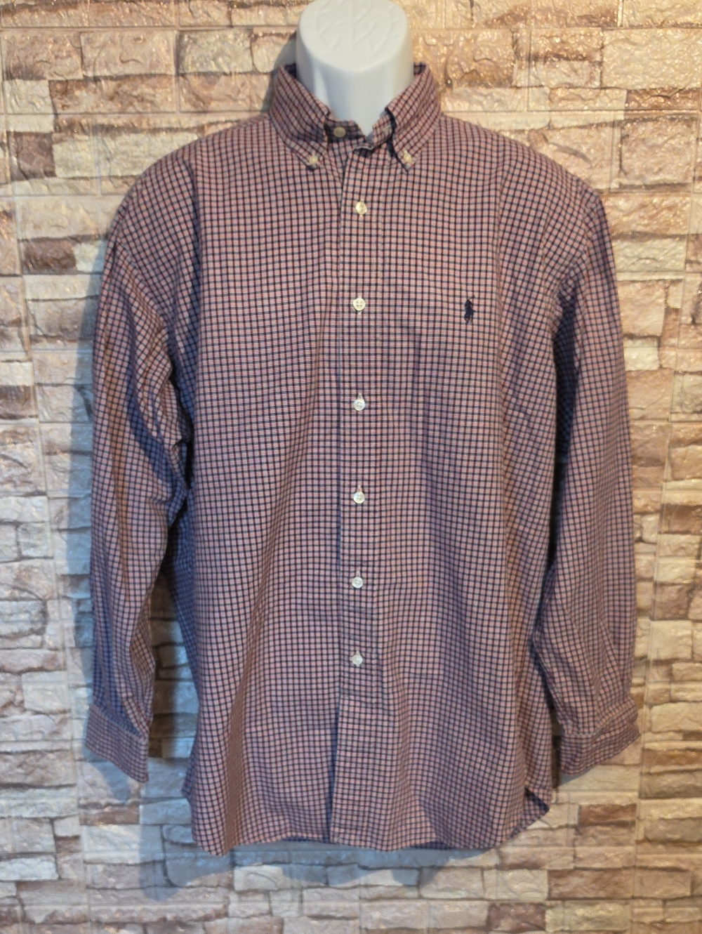 Ralph Lauren 100 % Cotton Men's Checkered Shirt - Purple